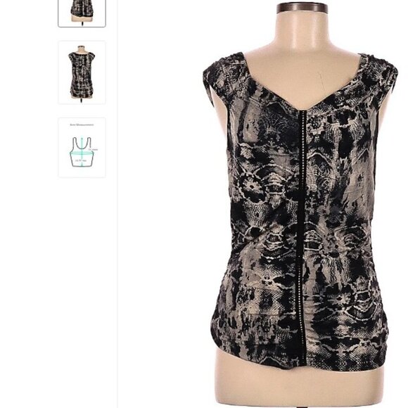 JULIENNE W. Black & Tan Sleeveless Top Size M - Picture 1 of 3